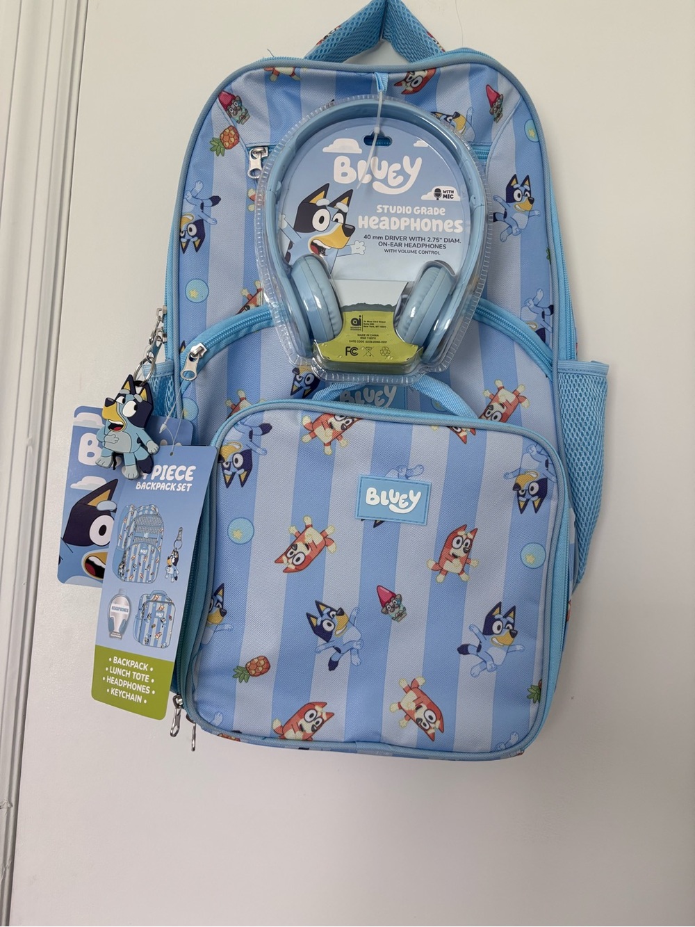 Kids Backpack Set with Headphones - Light Blue
